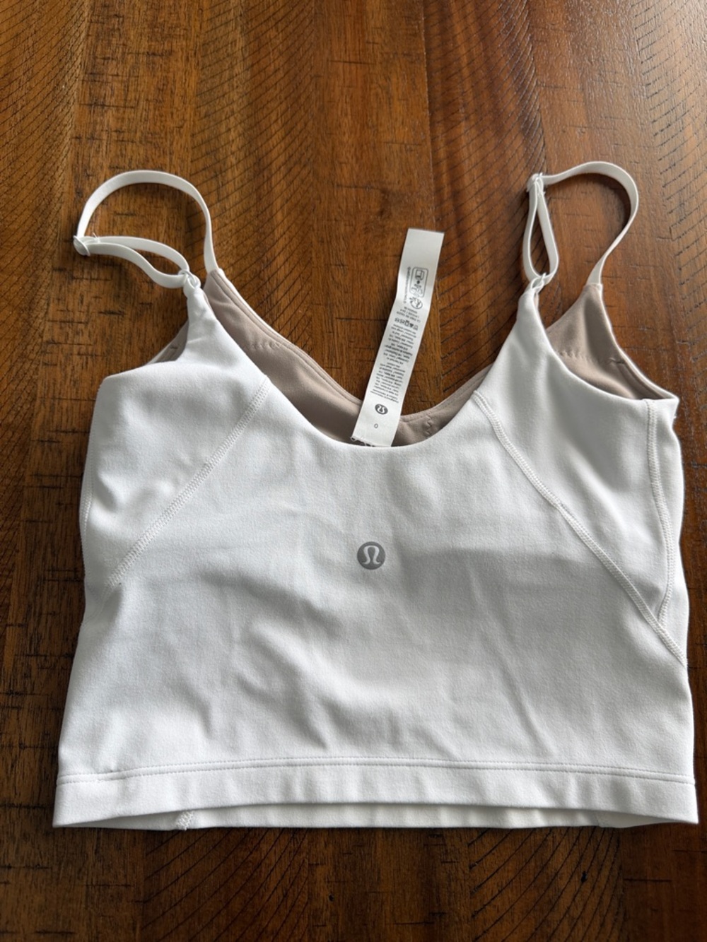 lululemon athletica White Sports Bra with Beige Lining